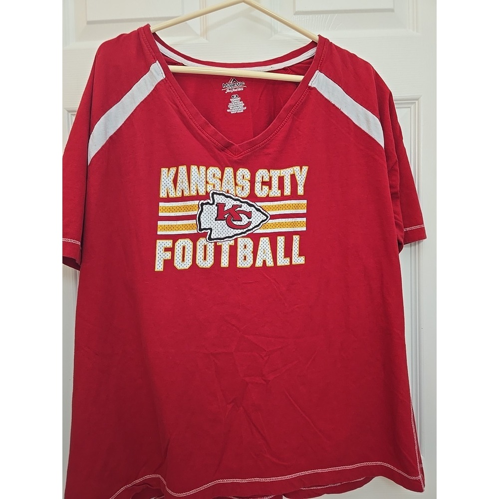 Women's‎ 2X Kansas City Chiefs NFL Shirt By Majestic Fan Fashion